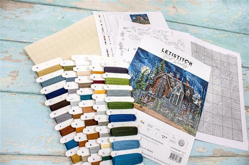 Decorating the Haunted House L8045 Counted Cross Stitch Kit