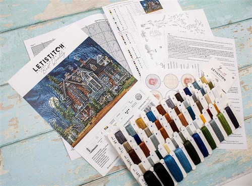 Decorating the Haunted House L8045 Counted Cross Stitch Kit