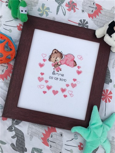 Girls Birth Announcement R1123 Counted Cross Stitch Kit