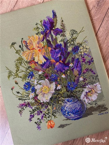 Irises and Wildflowers K-249 Counted Cross-Stitch Kit