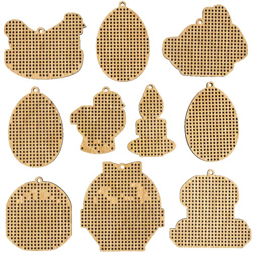 Set of blanks for embroidery on wood FLSW-008
