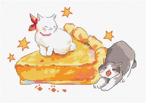 Eating Sleeping Stretching L8811 Counted Cross Stitch Kit