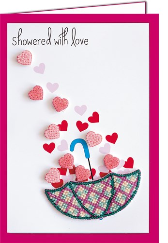 Postcard cross-stitch kit - Love rain AOO-006