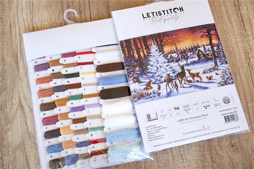Counted Cross Stitch Kit Christmas Wood Leti947