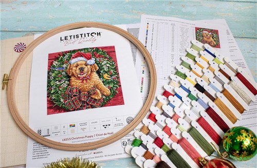 Christmas Puppy L8053 Counted Cross Stitch Kit