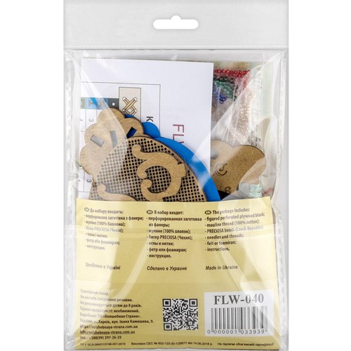 Cross-stitch kit on wood FLW-040