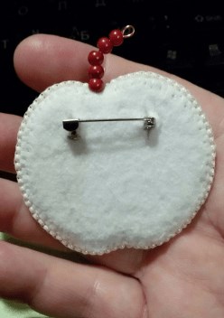 BP-188C Beadwork kit for creating brooch Crystal Art "Red apple"