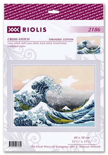 The Great Wave off Kanagawa after K. Hokusai Artwork R2186 Counted Cross Stitch Kit