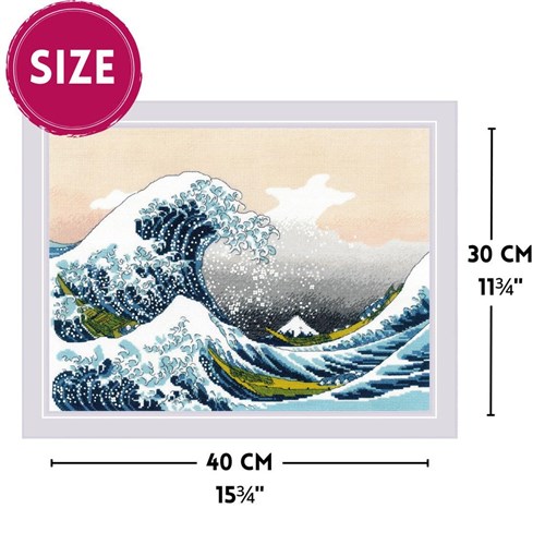 The Great Wave off Kanagawa after K. Hokusai Artwork R2186 Counted Cross Stitch Kit