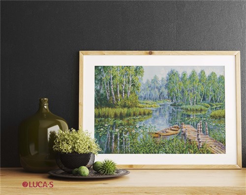 Birches at the edge of the lake BU5012L Counted Cross-Stitch Kit