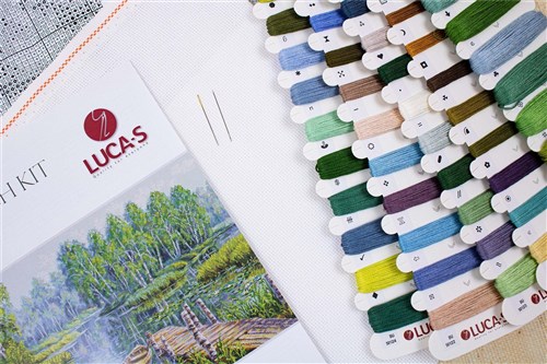 Birches at the edge of the lake BU5012L Counted Cross-Stitch Kit