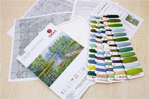 Birches at the edge of the lake BU5012L Counted Cross-Stitch Kit
