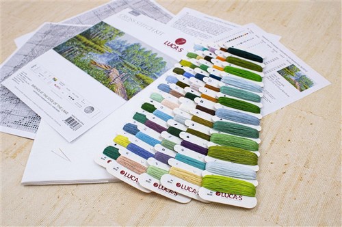 Birches at the edge of the lake BU5012L Counted Cross-Stitch Kit