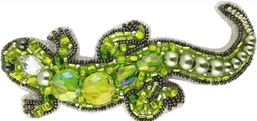 BP-227C Beadwork kit for creating brooch Crystal Art "Lizard"