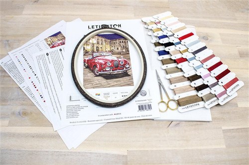 Counted Cross Stitch Kit Red Sports Car L8034