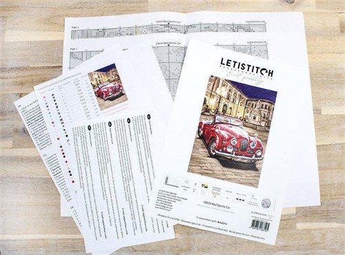 Counted Cross Stitch Kit Red Sports Car L8034