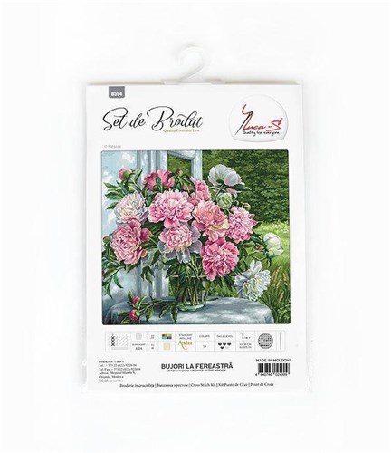Peonies by the window B594L Counted Cross Stitch kit
