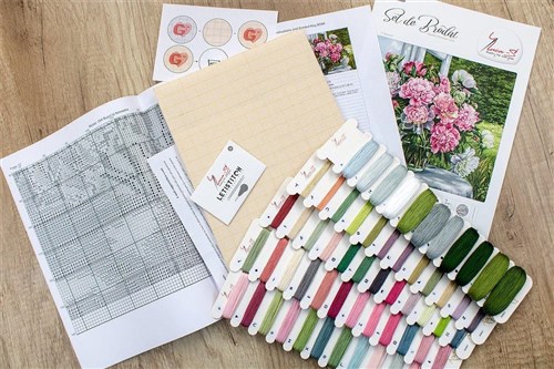 Peonies by the window B594L Counted Cross Stitch kit