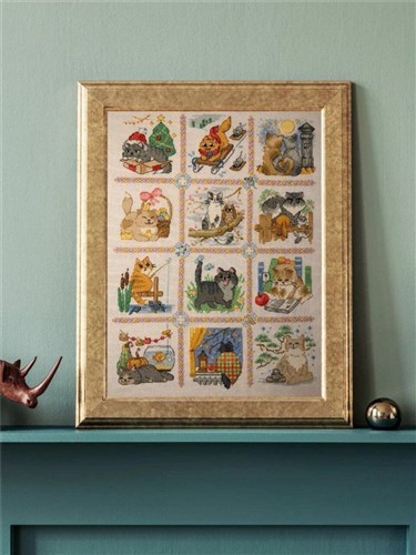 Cat Calendar R2136 Counted Cross Stitch Kit
