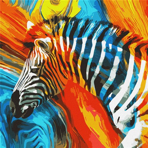 Painting by Numbers kit Colored zebra KHO4269