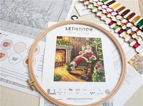 Santa's rest by the chimney L8052 Counted Cross Stitch Kit