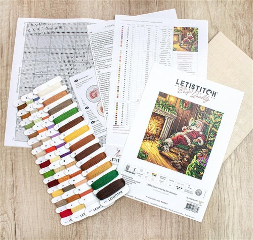 Santa's rest by the chimney L8052 Counted Cross Stitch Kit