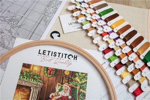 Santa's rest by the chimney L8052 Counted Cross Stitch Kit