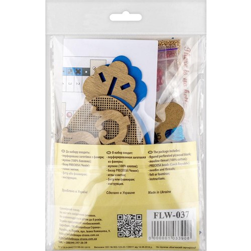 Cross-stitch kit on wood FLW-037