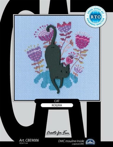 Cat CBE9006 Cross stitch kits with plywood form