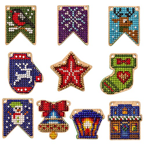 Set of blanks for embroidery on wood FLSW-009