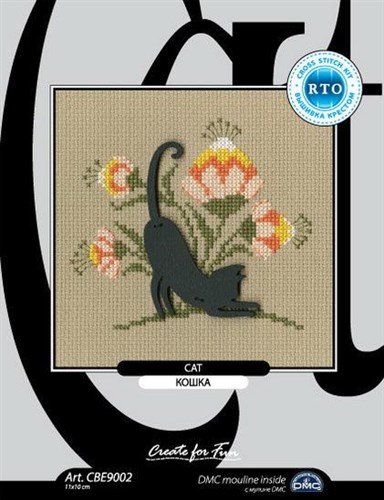 Cat CBE9002 Cross stitch kits with plywood form