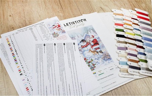Counted Cross Stitch Kit Snowman and Santa L8015