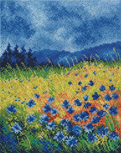 Skyblue cornflowers M625 Counted Cross Stitch Kit