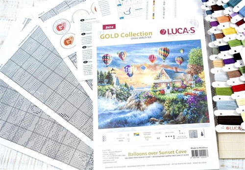 Balloons over Sunset Cove B614L Counted Cross-Stitch Kit