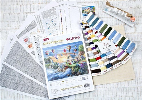 Balloons over Sunset Cove B614L Counted Cross-Stitch Kit