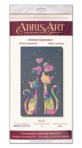 Main Bead Embroidery Kit Kittens' purrings AB-744