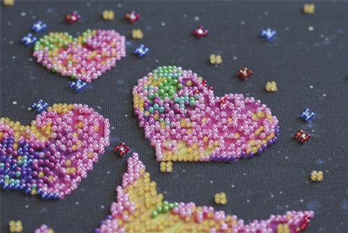 Main Bead Embroidery Kit Kittens' purrings AB-744