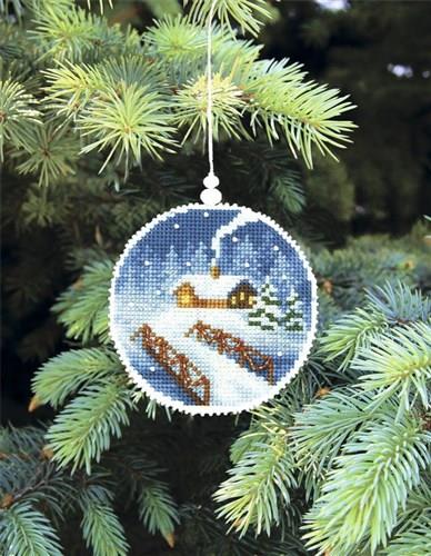Christmas tree toy. Plastic Canvas Cross-stitch kit T-20C Winter evening