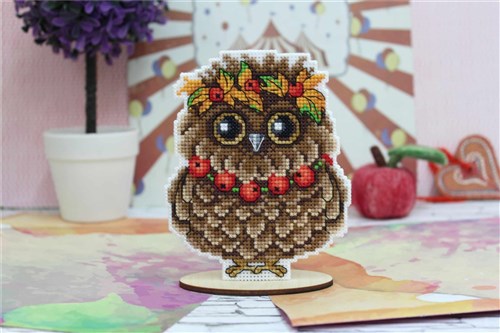 Autumn Owl Plastic Canvas Counted Cross Stitch Kit P-342 / SR-342