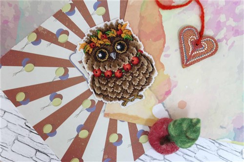 Autumn Owl Plastic Canvas Counted Cross Stitch Kit P-342 / SR-342