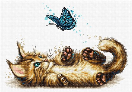 Playful Kitten B7013L Counted Cross-Stitch Kit