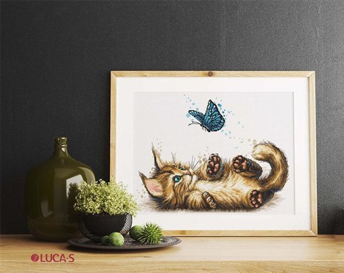 Playful Kitten B7013L Counted Cross-Stitch Kit