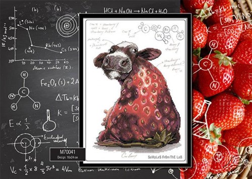 Cross-stitch Kit with printed background "Cow Berry" M70041