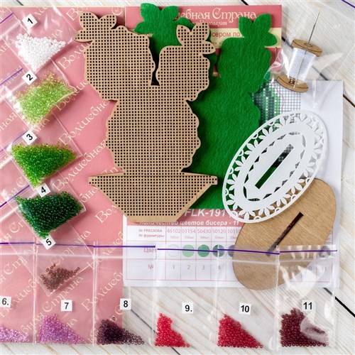 Bead embroidery kit on wood FLK-191