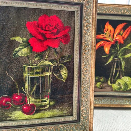 Rose and Sweet Cherry R2123 Counted Cross Stitch Kit