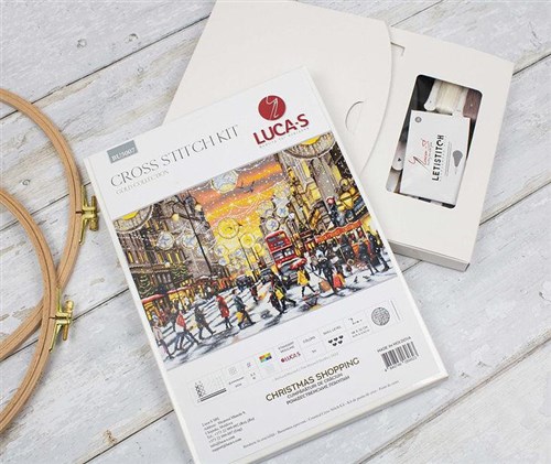 Christmas Shopping BU5007L Counted Cross-Stitch Kit