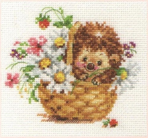 Hedgehog in daisies 0-113 Counted Cross-Stitch Kit