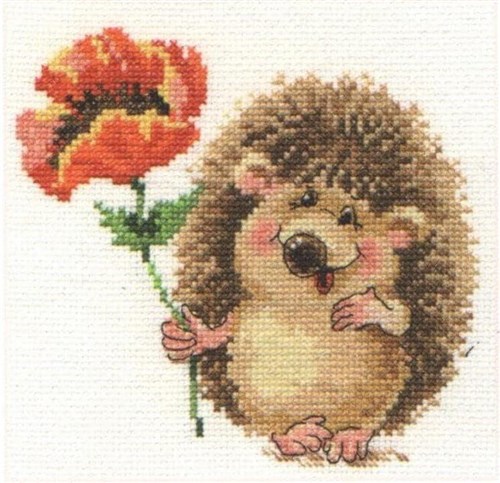 Hedgehog with Poppy 0-116 Counted Cross-Stitch Kit