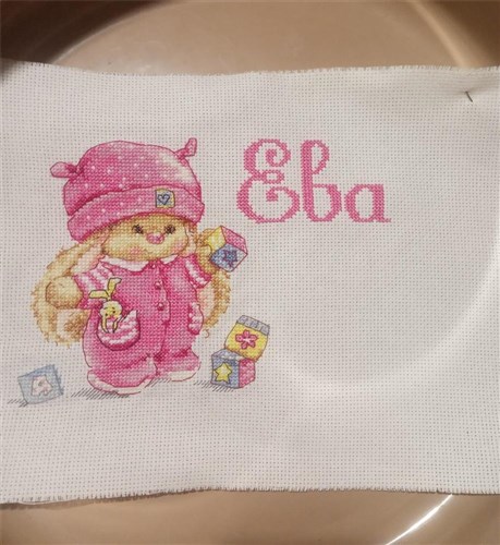 Rabbit Mi Baby Girl 0-188 Counted Cross-Stitch Kit