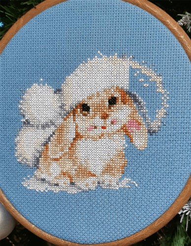 Winter bunny 0-95 Counted Cross-Stitch Kit